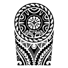 Wall Mural - Wrap around arm polynesian tattoo design. Pattern aboriginal samoan. illustration EPS10