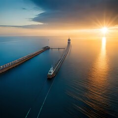 Wall Mural - sunset over the sea