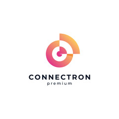 shiny wifi with letter C for connection and internet logo design