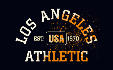 Wall Mural - vintage college varsity los angeles slogan grunge, spirit championsip typography, los angeles typography slogan print, athletic slogan print with grunge effect for t shirt