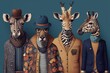 clothes and accessories leopard zebra cow giraffe, animals with clothes, generative ai