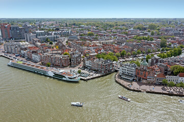 Canvas Print - Aerial from the historical city Dordrecht in Zuid Holland the Netherlands