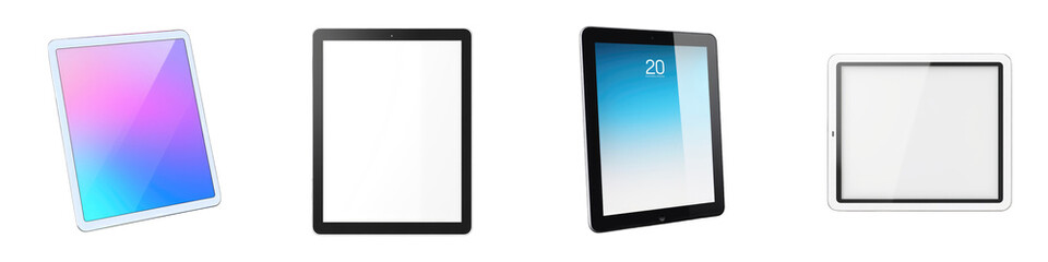 Tablet clipart collection, vector, icons isolated on transparent background