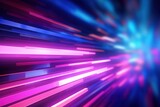 Fototapeta Do przedpokoju - abstract futuristic background with pink blue glowing neon moving high speed wave lines and bokeh lights. Data transfer concept Fantastic wallpaper