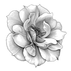 rose flower floral damask botany vintage petal engraved vector victorian tattoo baroque bunch bouque