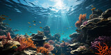 Fototapeta Do akwarium - Beautiful and amazing coral reef landscape in the ocean
