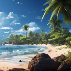 Wall Mural - tropical island paradise. ai generative