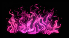 Cartoon Pink Fire Transitions On A Black Screen. Generative Ai