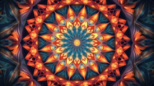 Abstract Colorful Mandala Background. Generative Ai
