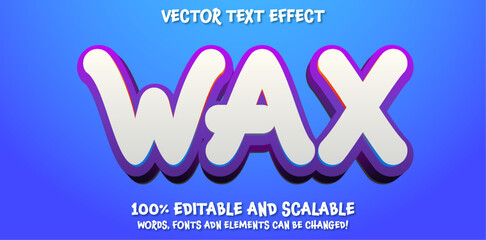 Wall Mural - wax text effect, font editable, typography, 3d text. vector template