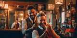 Fototapeta  - A barber shop with a vintage aesthetic showcasing the history and tradition of the shop.