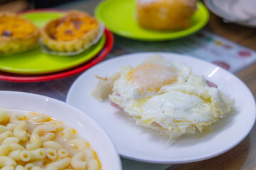 Poster - Macaroni with egg toast sandwich