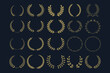 Set of the vector Wreaths. Design elements for logo, label, emblem, sign, badge. Vector illustration