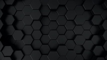 Wall Mural - 3d render hexagons abstract background. simple geometric honeycomb wave animation. hexagonal mosaic 