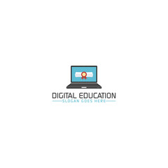 Poster - Digital education logo template. Logo education course isolated on white background