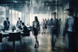 © Crazy monkey - Corporate Business People Walking in Blurred Motion Indoors