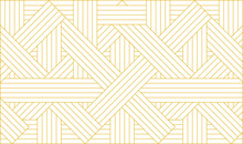 Simple Geometric Vector Seamless Pattern With Gold Embroidery Motifs Line Texture On White Background. Light Modern Simple Wallpaper, Bright Tile Backdrop, Monochrome Graphic Element