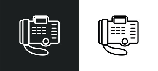 Wall Mural - digital phone outline icon in white and black colors. digital phone flat vector icon from communications collection for web, mobile apps and ui.
