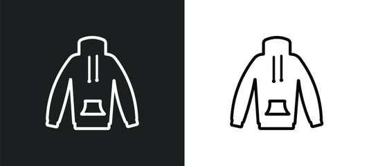 Wall Mural - pullover outline icon in white and black colors. pullover flat vector icon from clothes collection for web, mobile apps and ui.