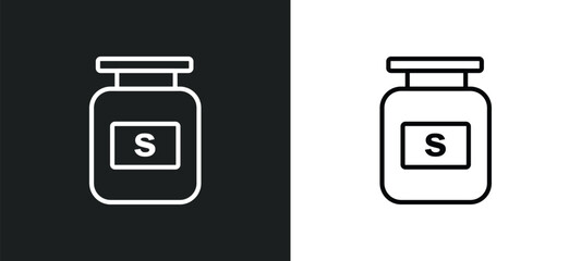 Wall Mural - solvent outline icon in white and black colors. solvent flat vector icon from cleaning collection fo