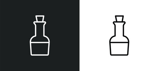 Wall Mural - vinegar outline icon in white and black colors. vinegar flat vector icon from cleaning collection fo