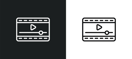 Wall Mural - movie player outline icon in white and black colors. movie player flat vector icon from cinema colle