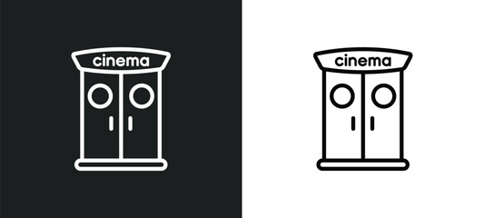 Wall Mural - doorway outline icon in white and black colors. doorway flat vector icon from cinema collection for 