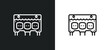 car cylinder head outline icon in white and black colors. car cylinder head flat vector icon from car parts collection for web, mobile apps and ui.