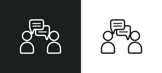 Wall Mural - consulting outline icon in white and black colors. consulting flat vector icon from business and ana