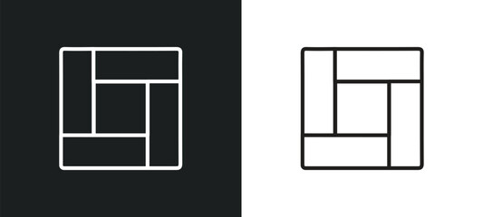Wall Mural - tatami outline icon in white and black colors. tatami flat vector icon from asian collection for web