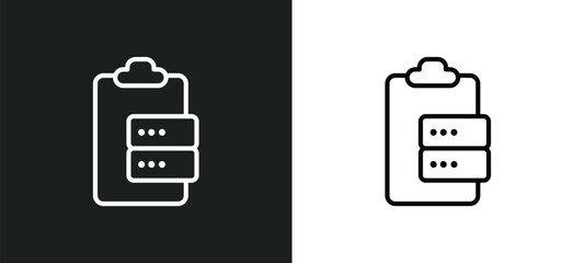 Wall Mural - survey outline icon in white and black colors. survey flat vector icon from big data collection for 