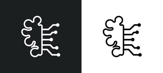 Wall Mural - artificial intelligence outline icon in white and black colors. artificial intelligence flat vector icon from artificial intelligence collection for web, mobile apps and ui.