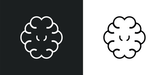 Wall Mural - brain outline icon in white and black colors. brain flat vector icon from artificial intelligence co