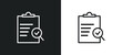 evaluation outline icon in white and black colors. evaluation flat vector icon from artificial intellegence collection for web, mobile apps and ui.