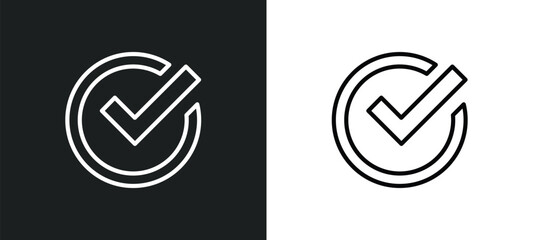 Wall Mural - confirm outline icon in white and black colors. confirm flat vector icon from arrows collection for 