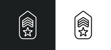 Shoulder Strap Outline Icon In White And Black Colors. Shoulder Strap Flat Vector Icon From Army Collection For Web, Mobile Apps And Ui.
