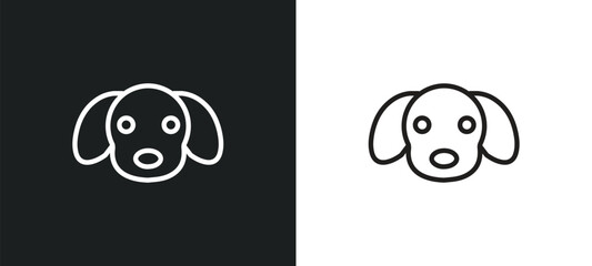 Wall Mural - puppy outline icon in white and black colors. puppy flat vector icon from animals collection for web, mobile apps and ui.
