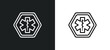 medical outline icon in white and black colors. medical flat vector icon from alert collection for web, mobile apps and ui.