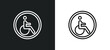 disable outline icon in white and black colors. disable flat vector icon from airport terminal collection for web, mobile apps and ui.