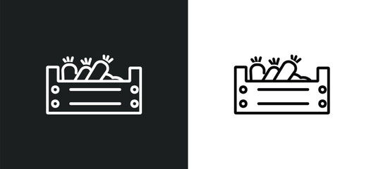 farm products outline icon in white and black colors. farm products flat vector icon from farming and gardening collection for web, mobile apps and ui.