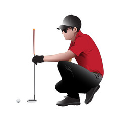 Poster - golfer playing golf