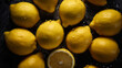 lemon with droplet - lemon in water - Created with Generative AI technology.