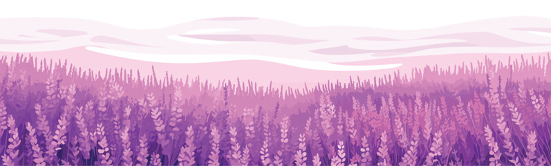 A blooming lavender field vector simple 3d smooth isolated illustration