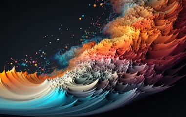 a computer generated image of a colorful wave. generative ai image.