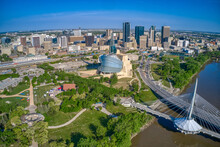Aerial View Of Winnipeg, Manitoba During Summer
