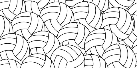 outline volley ball seamless pattern