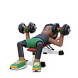 © Novian - 3D Sportsman Character Sculpting Muscular Physique with Dumbbell Bench Press