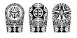Wrap around arm polynesian tattoo set design. Pattern aboriginal samoan. illustration EPS10