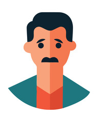 Poster - Smiling businessman with mustache, a vector illustration