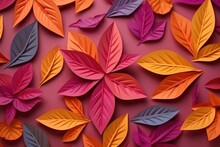  Autumn Pumpkin And Leaves Paper Craft